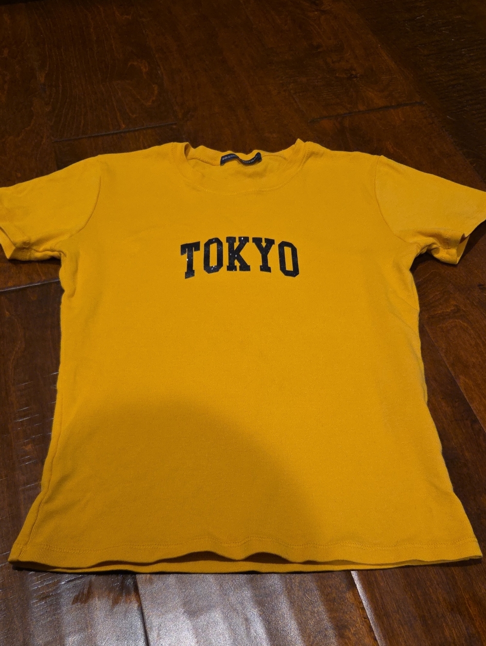 Brandy Melville Mustard Yellow 'TOKYO' Graphic Tee